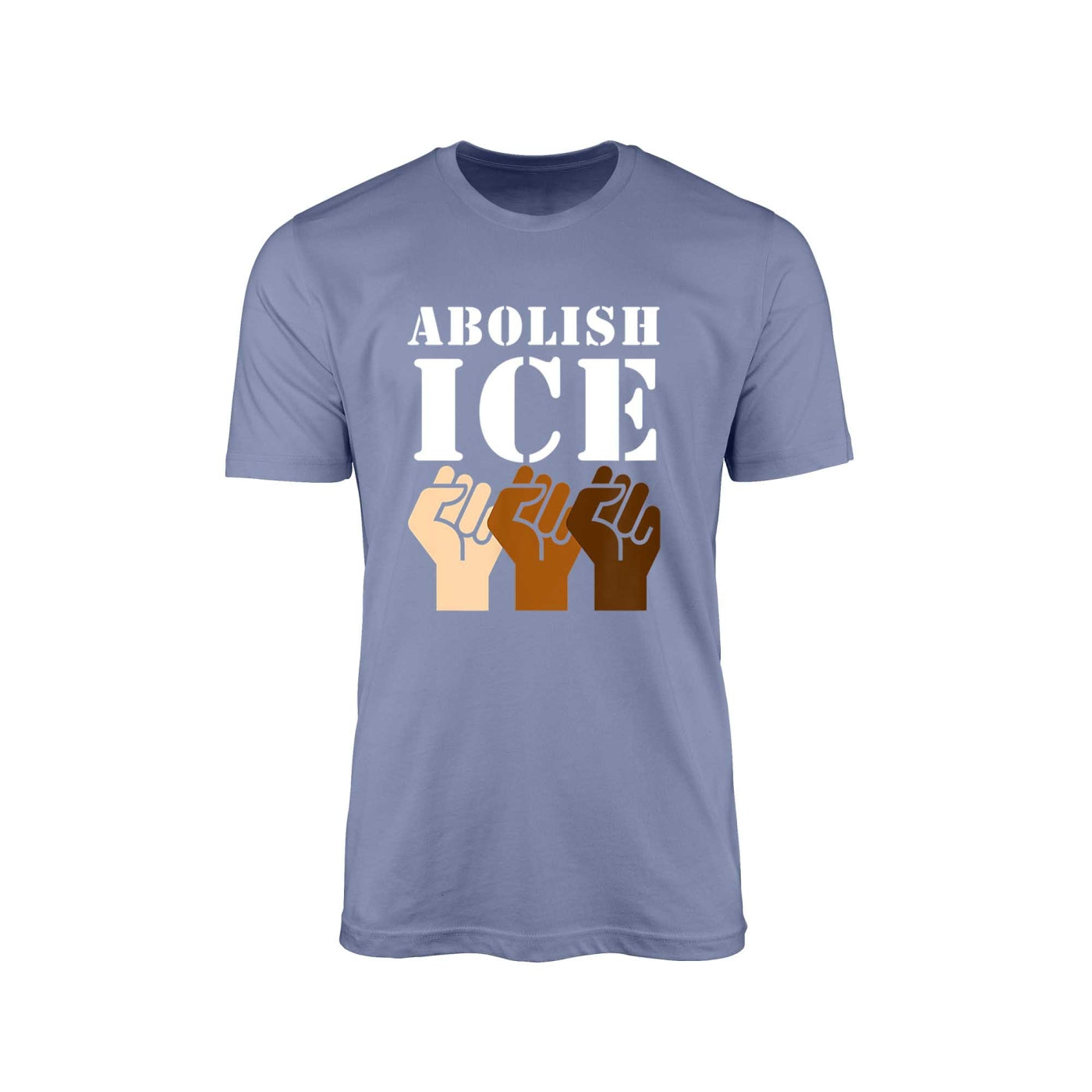 Abolish ICE" T-Shirt with All-Race Fist – Solidarity & Justice Edition