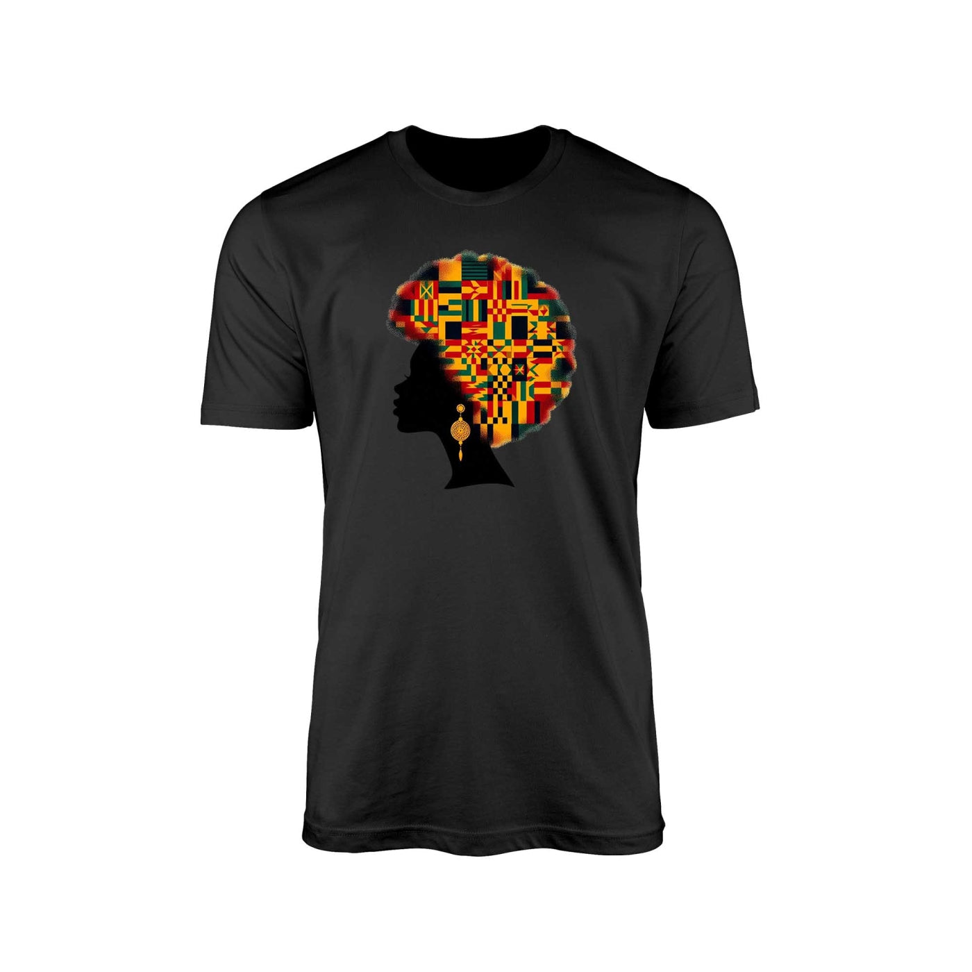 Kente Afro: African American Woman T-Shirt