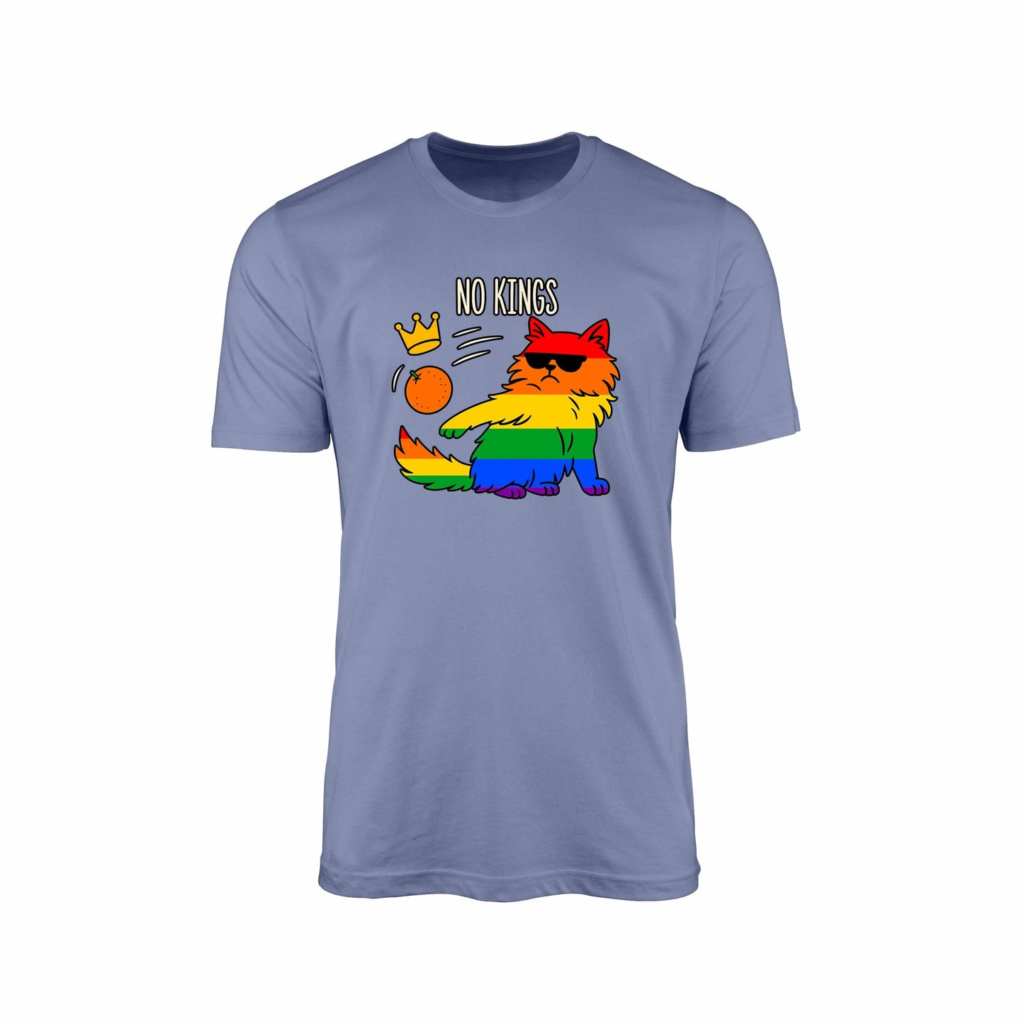 No Kings" T-Shirt – Rainbow Cat Rebellion Edition