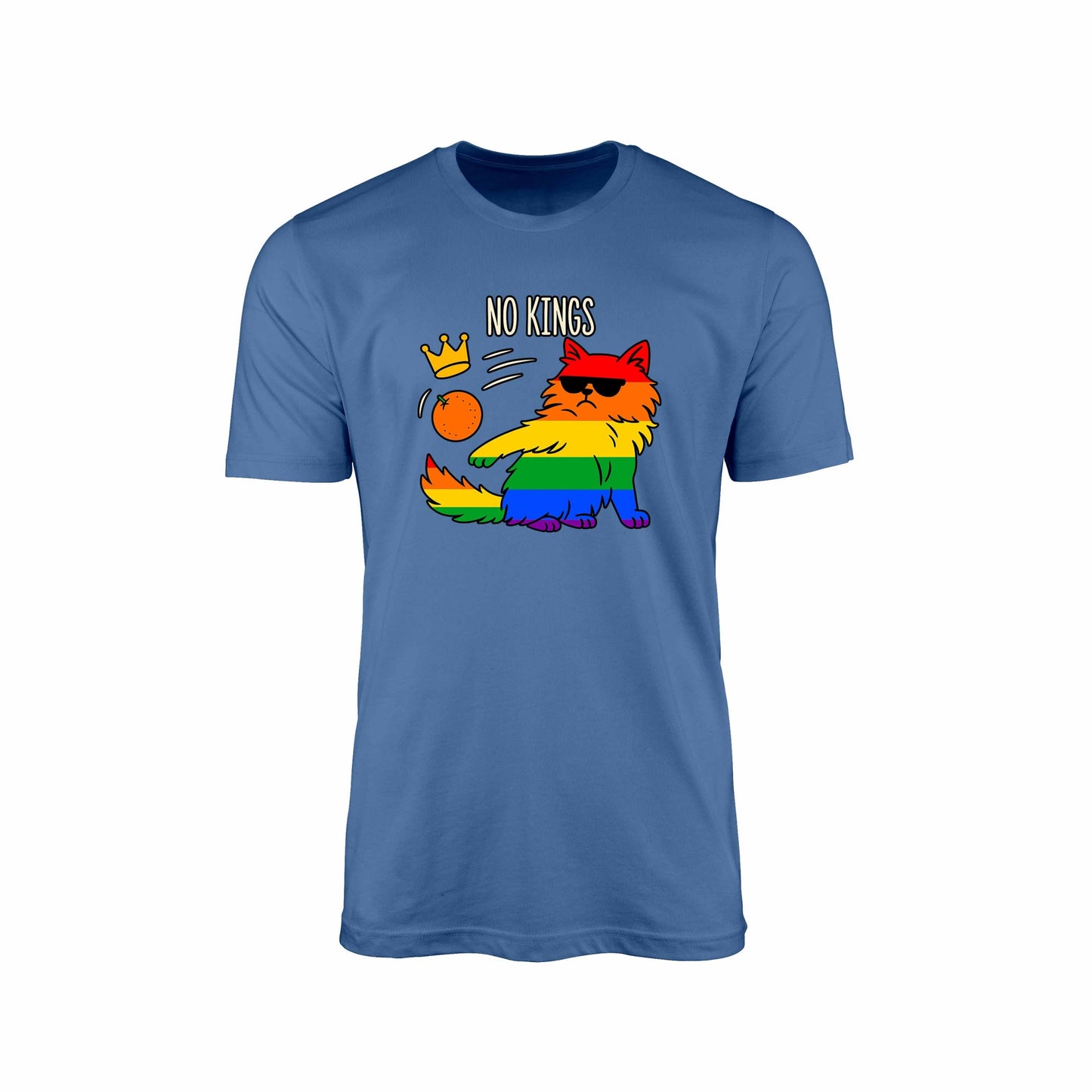 No Kings" T-Shirt – Rainbow Cat Rebellion Edition