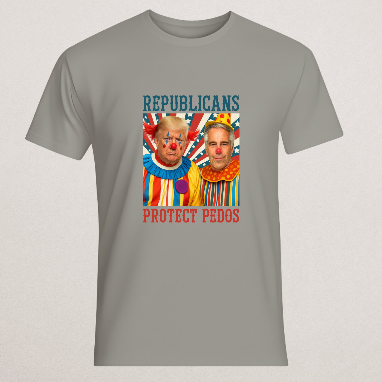 Controversial Trump & Epstein Clown T-Shirt - Political Satire Tee | Anti-GOP Republican Merch