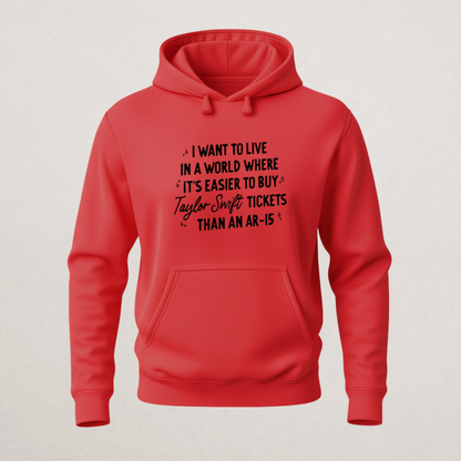 Viral Taylor Swift Tickets vs. AR-15 Hoodie | Gun Reform Statement Sweatshirt | Concert Fan Merch