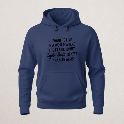 Viral Taylor Swift Tickets vs. AR-15 Hoodie | Gun Reform Statement Sweatshirt | Concert Fan Merch