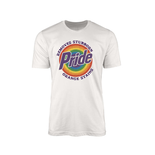 Pride Remove Stubborn Orange Stains" T-Shirt – Colorful Satire Edition
