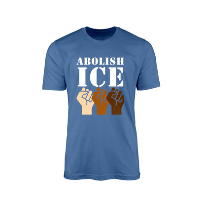 Abolish ICE" T-Shirt with All-Race Fist – Solidarity & Justice Edition