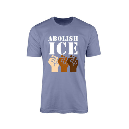 Abolish ICE" T-Shirt with All-Race Fist – Solidarity & Justice Edition