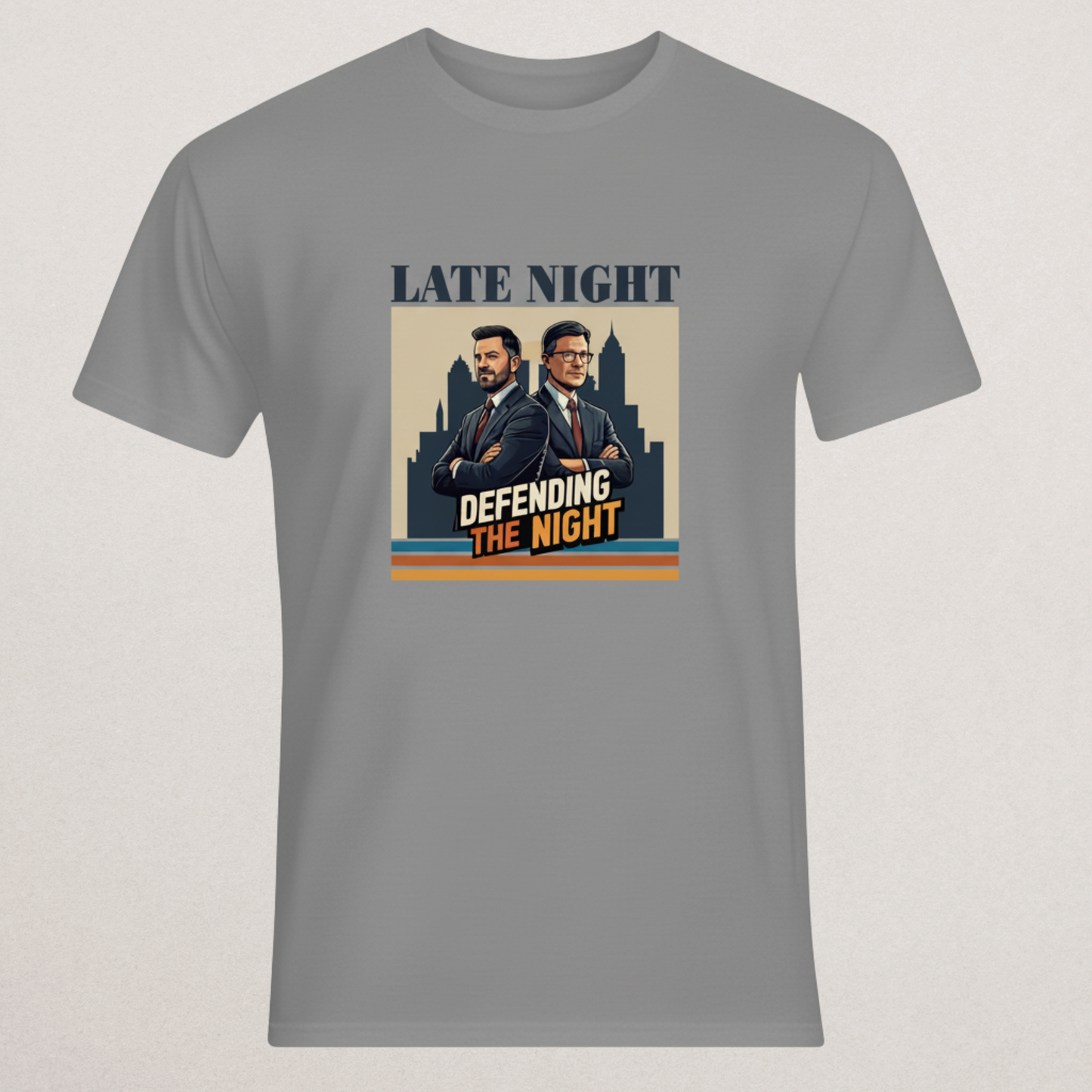 Defending The Night" Late Night Show Parody T-Shirt | Comedy Fan Merch | Retro TV Style Tee