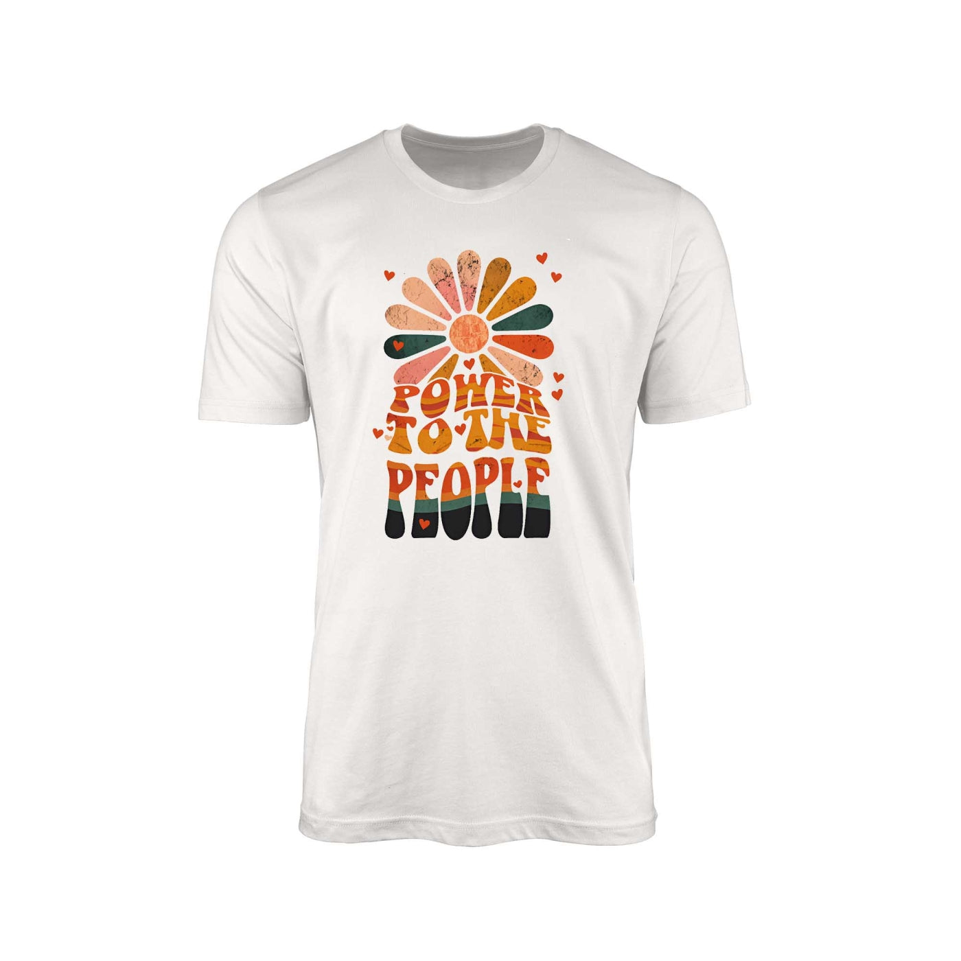 Power to the People" T-Shirt – Colorful with Hearts