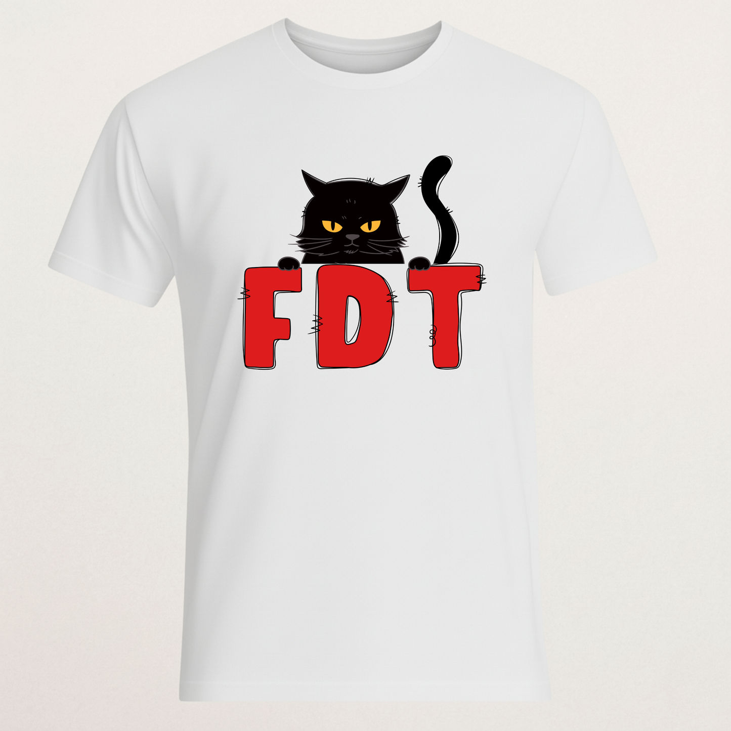 Angry Black Cat "FDT" Meme T-Shirt - Funny Acronym Tee