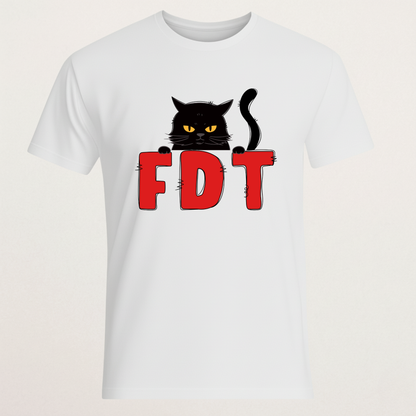 Angry Black Cat "FDT" Meme T-Shirt - Funny Acronym Tee