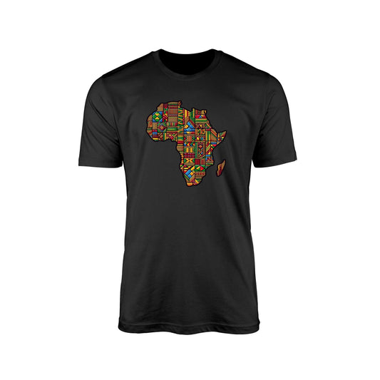 Map of Africa in Kente Colors T-Shirt