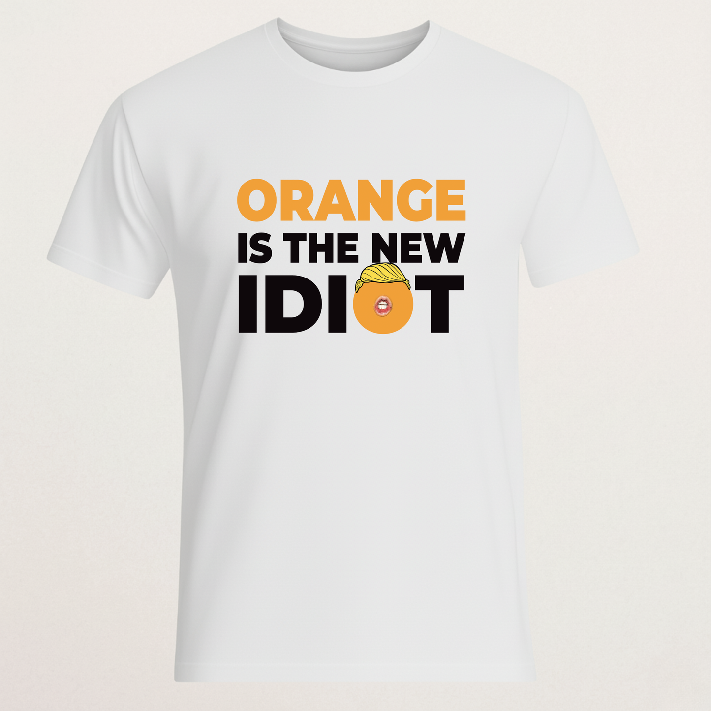 "Orange Is The New Idiot" Trump Satire T-Shirt | Anti-MAGA Political Humor Tee | Funny Anti-Republican Merch