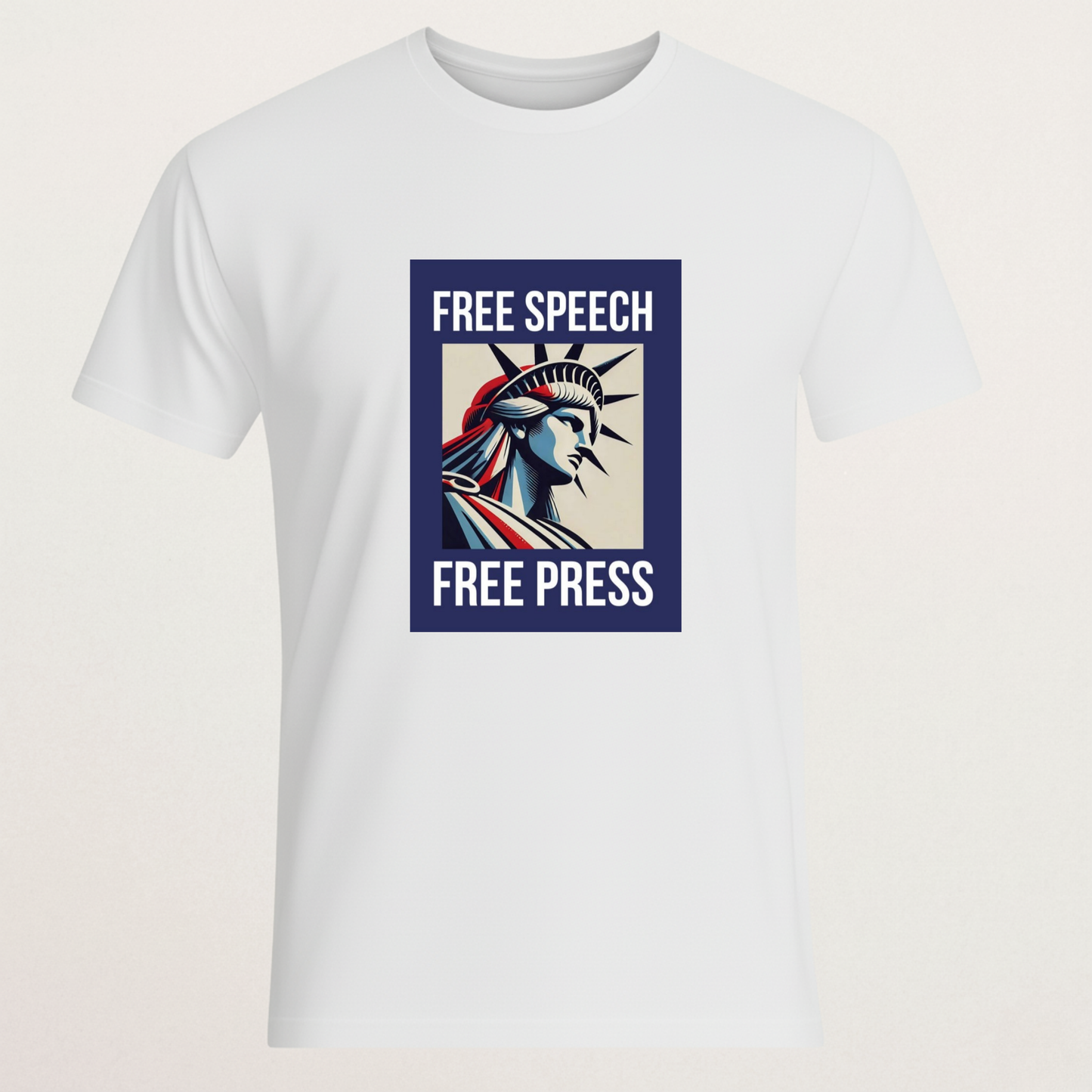 "FREE SPEECH FREE PRESS" Statue of Liberty T-Shirt | First Amendment Civil Liberties Tee | Journalist & Activist Merch