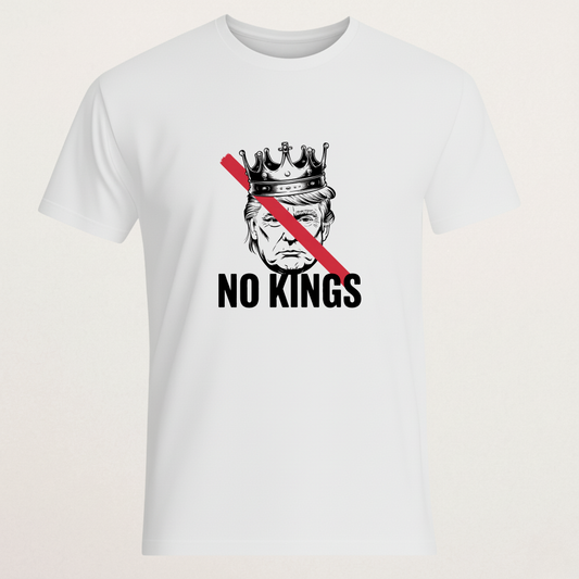 "NO KINGS" Anti-Trump T-Shirt | Anti-Authoritarian Political Dissent Tee | Republican Protest Merch