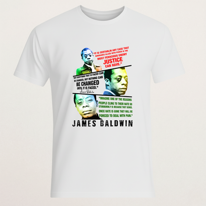 James Baldwin Quotes T-Shirt | Literary & Social Justice Activist Merch | Civil Rights Statement Tee