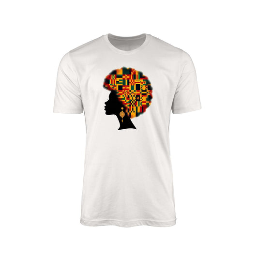 Kente Afro: African American Woman T-Shirt