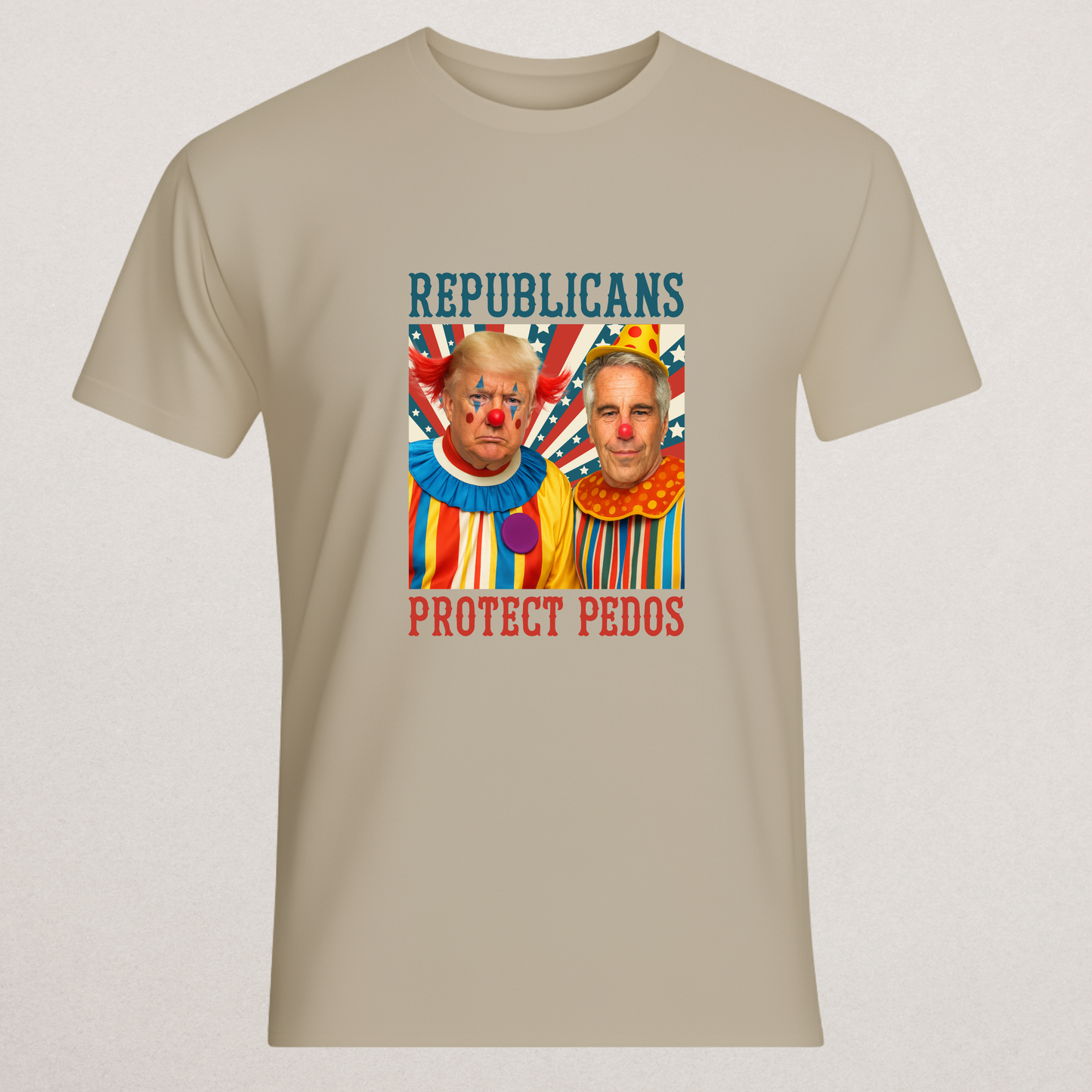 Controversial Trump & Epstein Clown T-Shirt - Political Satire Tee | Anti-GOP Republican Merch