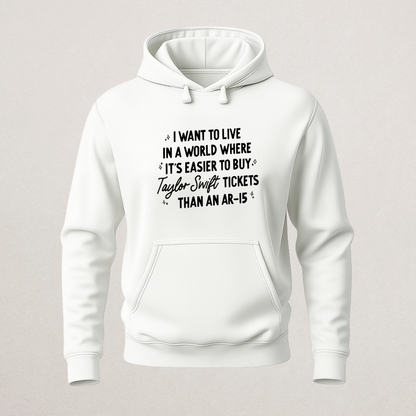 Viral Taylor Swift Tickets vs. AR-15 Hoodie | Gun Reform Statement Sweatshirt | Concert Fan Merch