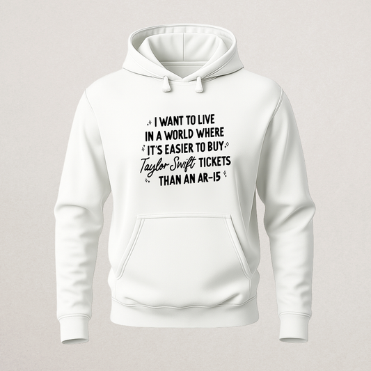 Viral Taylor Swift Tickets vs. AR-15 Hoodie | Gun Reform Statement Sweatshirt | Concert Fan Merch