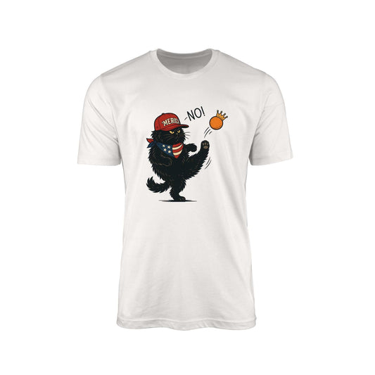 No Kings" Black Cat T-Shirt – "Merica" Cap Edition