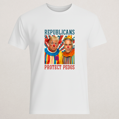 Controversial Trump & Epstein Clown T-Shirt - Political Satire Tee | Anti-GOP Republican Merch
