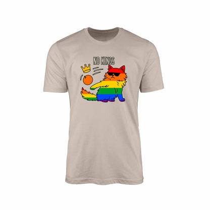 No Kings" T-Shirt – Rainbow Cat Rebellion Edition