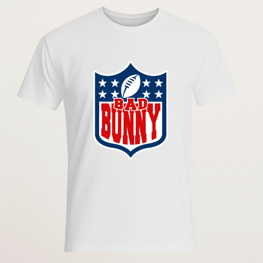 Bad Bunny NFL Logo Parody T-Shirt | Un Verano Sin Ti Merch | Reggaeton Football Fan Tee