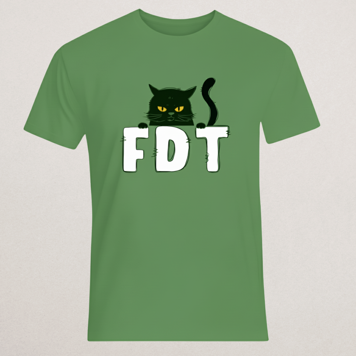 Angry Black Cat "FDT" Statement T-Shirt - Sarcastic Acronym Tee