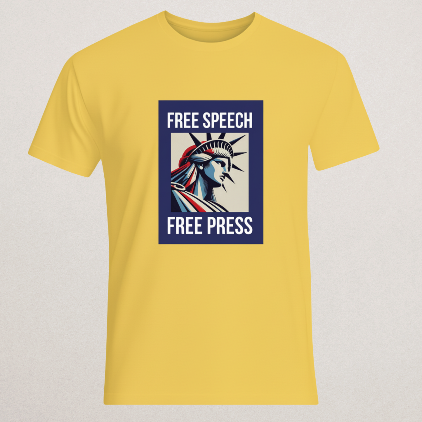 "FREE SPEECH FREE PRESS" Statue of Liberty T-Shirt | First Amendment Civil Liberties Tee | Journalist & Activist Merch