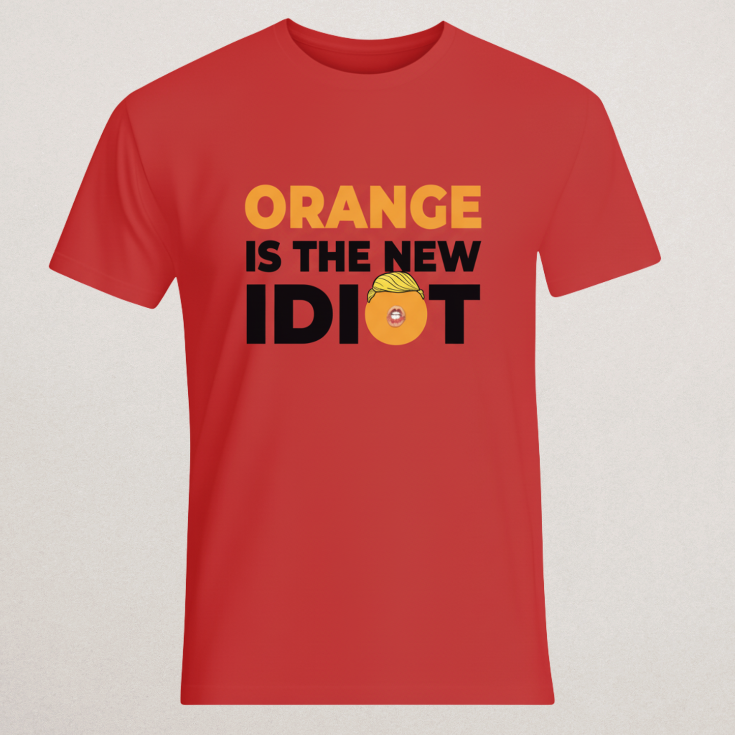 "Orange Is The New Idiot" Trump Satire T-Shirt | Anti-MAGA Political Humor Tee | Funny Anti-Republican Merch