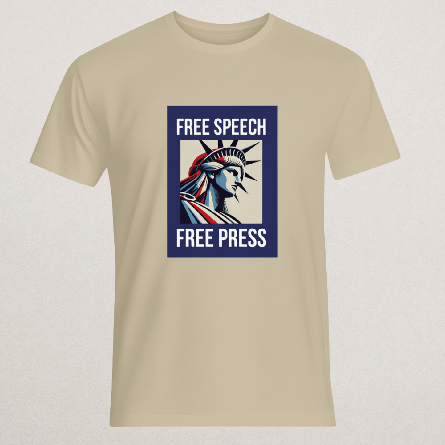 "FREE SPEECH FREE PRESS" Statue of Liberty T-Shirt | First Amendment Civil Liberties Tee | Journalist & Activist Merch