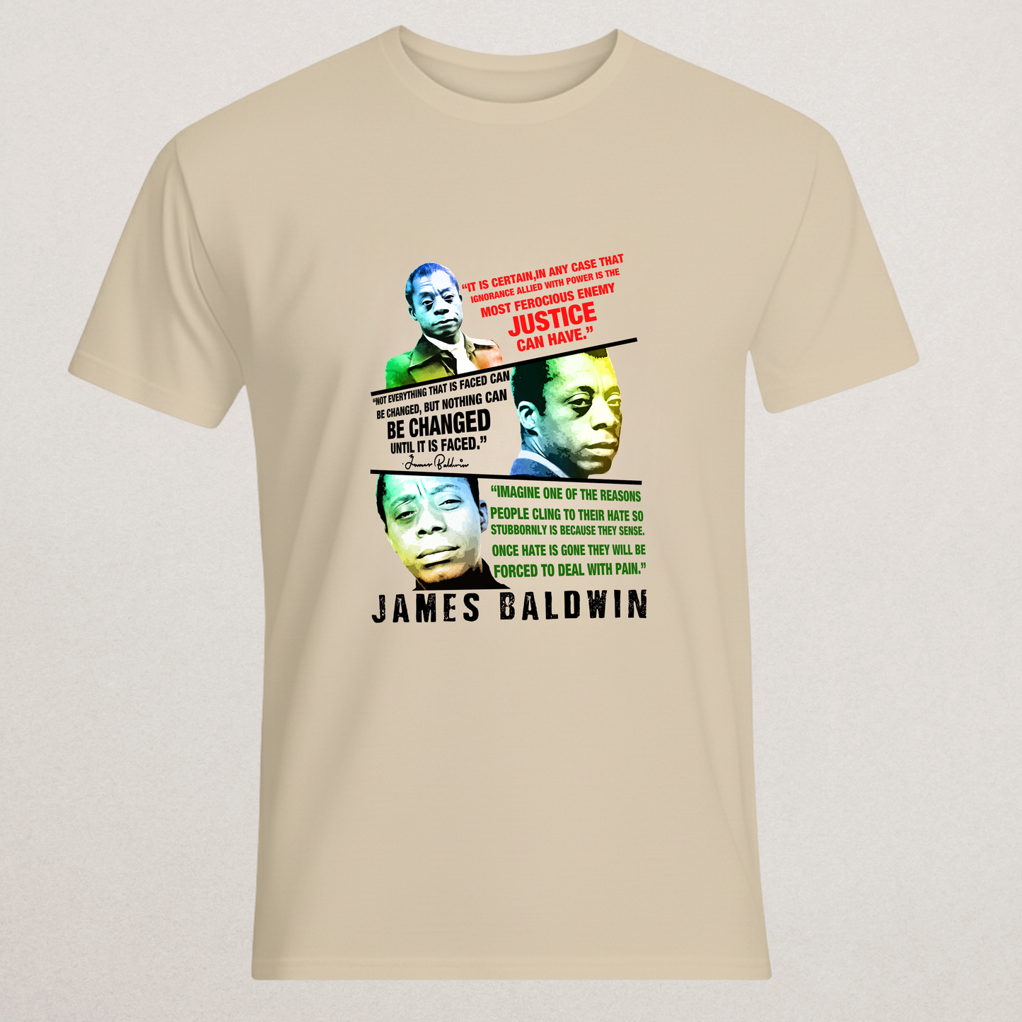 James Baldwin Quotes T-Shirt | Literary & Social Justice Activist Merch | Civil Rights Statement Tee