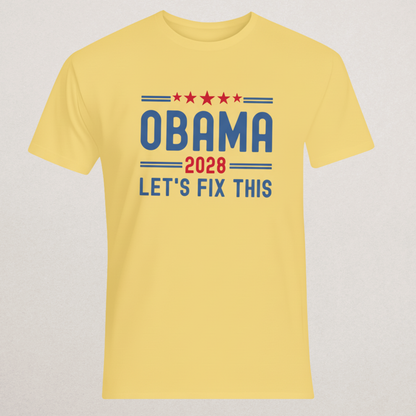 Obama 2028 "Let's Fix This" T-Shirt - Political Campaign Apparel