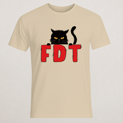 Angry Black Cat "FDT" Meme T-Shirt - Funny Acronym Tee