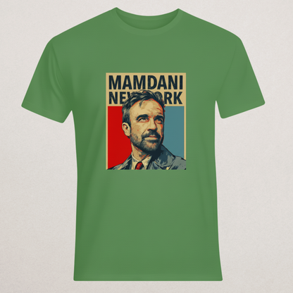 MAMDANI NEW YORK Hope Style T-Shirt | Zohran Mamdani Campaign Poster Tee | Progressive NYC Supporter Merch
